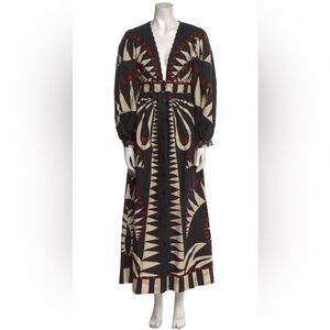 FARM Rio Black and Cream Patterned Maxi Dress